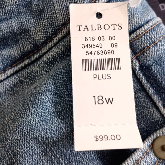 Talbots Modern High Waist Ankle Jeans Plus Size 18W Blue Denim NWT Stretch - Picture 5 of 7